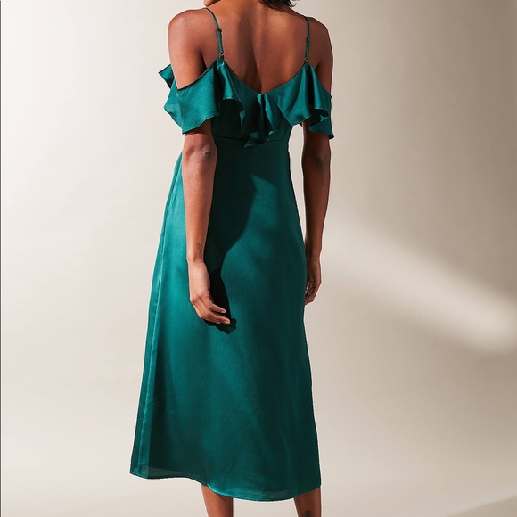 NWT Urban Outfitters Satin Ruffle Dress - Picture 5 of 5